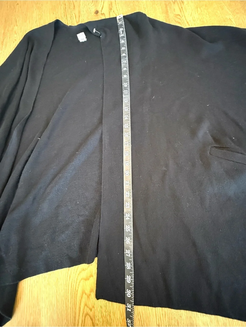 Zestt Black Open Front Shrug Cardigan One Size Draped Lightweight Wrap